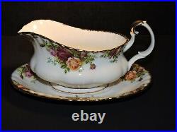 Vintage Royal Albert Old Country Rose Gravy Boat With Underplate