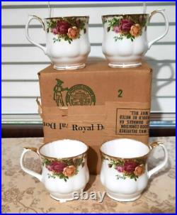 Vintage Royal Albert Old Country Rose Montrose Mugs Set of 4 NEW