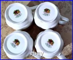Vintage Royal Albert Old Country Rose Montrose Mugs Set of 4 NEW