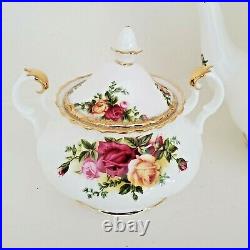 Vintage Royal Albert Old Country Roses 1962 Large Teapot Sugar & Creamer Set