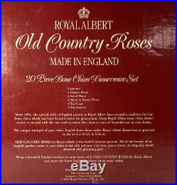 Vintage Royal Albert Old Country Roses 20 Pcs Bone China Dinnerware 1962 England