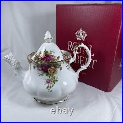 Vintage Royal Albert Old Country Roses 6-Cup Teapot with Original Box 1996