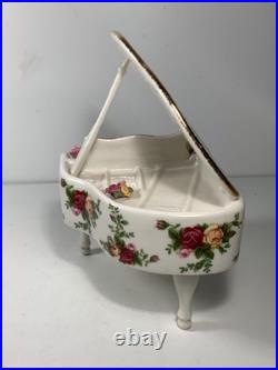 Vintage Royal Albert Old Country Roses Bone China Piano Music Box 7.5 in. (read)