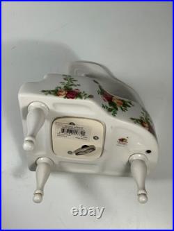 Vintage Royal Albert Old Country Roses Bone China Piano Music Box 7.5 in. (read)