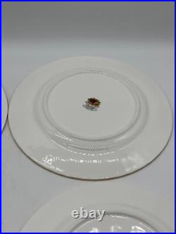 Vintage Royal Albert Old Country Roses Bone China Salad Plates Set Of 4 Gold Tri