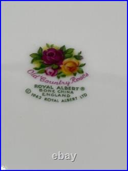 Vintage Royal Albert Old Country Roses Bone China Salad Plates Set Of 4 Gold Tri