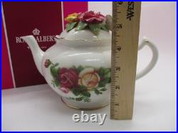 Vintage Royal Albert Old Country Roses Bouquet Teapot with Butterfly on Lid