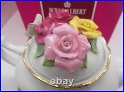 Vintage Royal Albert Old Country Roses Bouquet Teapot with Butterfly on Lid