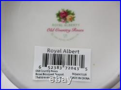 Vintage Royal Albert Old Country Roses Bouquet Teapot with Butterfly on Lid