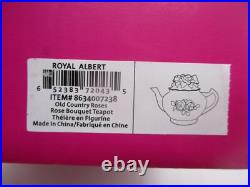Vintage Royal Albert Old Country Roses Bouquet Teapot with Butterfly on Lid