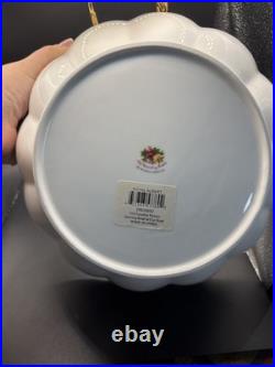 Vintage Royal Albert Old Country Roses Chip And Dip Bowl With Dip Stand Rare HTF