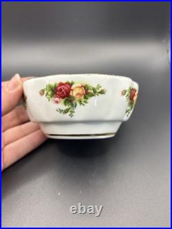 Vintage Royal Albert Old Country Roses Chip And Dip Bowl With Dip Stand Rare HTF
