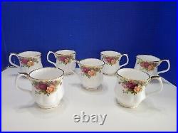 Vintage Royal Albert Old Country Roses Coffee Cup Mugs Set of 7