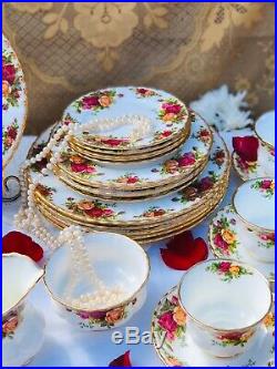 Vintage Royal Albert Old Country Roses Dinner Set Service For 6 England 34 Piece