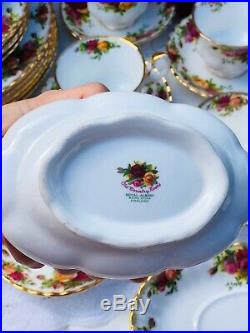Vintage Royal Albert Old Country Roses Dinner Set Service For 6 England 34 Piece