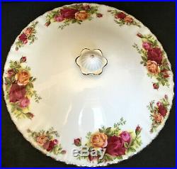 Vintage Royal Albert Old Country Roses England Handled Covered Casserole Dish