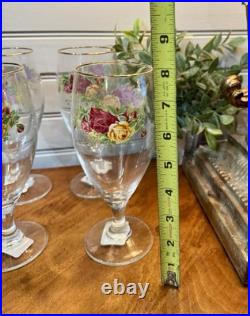 Vintage Royal Albert Old Country Roses Iced Beverage Glasses NIB