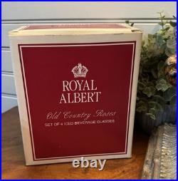 Vintage Royal Albert Old Country Roses Iced Beverage Glasses NIB