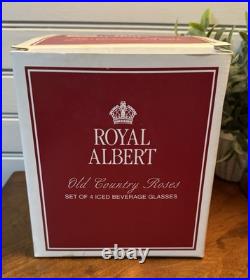 Vintage Royal Albert Old Country Roses Iced Beverage Glasses NIB