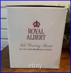 Vintage Royal Albert Old Country Roses Iced Beverage Glasses NIB