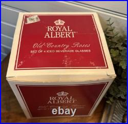 Vintage Royal Albert Old Country Roses Iced Beverage Glasses NIB
