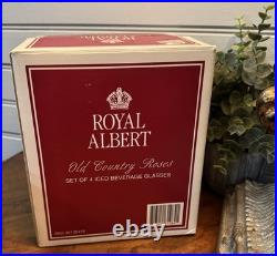 Vintage Royal Albert Old Country Roses Iced Beverage Glasses NIB