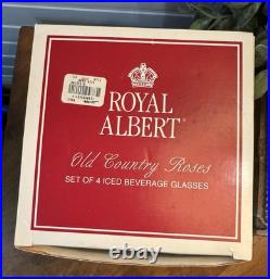 Vintage Royal Albert Old Country Roses Iced Beverage Glasses NIB