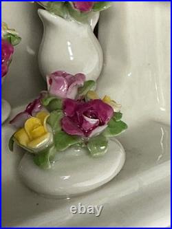 Vintage Royal Albert Old Country Roses Lighted Electric Flower Shoppe 8.5 in