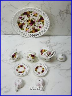 Vintage Royal Albert Old Country Roses Miniature Childs Tea Set 10 pcs