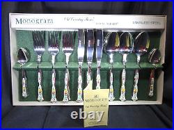 Vintage Royal Albert Old Country Roses Monogram Boxed Cutlery Set