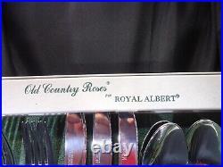 Vintage Royal Albert Old Country Roses Monogram Boxed Cutlery Set