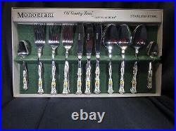 Vintage Royal Albert Old Country Roses Monogram Boxed Cutlery Set