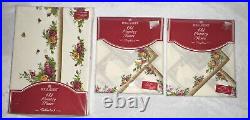 Vintage Royal Albert Old Country Roses Oval Tablecloth 68 x 88 & 8 napkins NOS