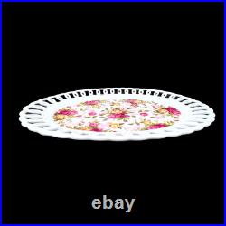 Vintage Royal Albert Old Country Roses Pierced Oval Platter Lattice Edge 14 Vintage Royal Albert Old Country Roses Pierced Oval Platter Lattice Edge 14