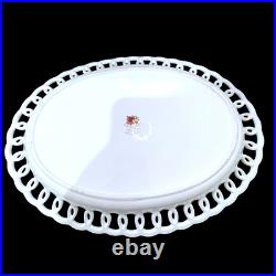 Vintage Royal Albert Old Country Roses Pierced Oval Platter Lattice Edge 14 Vintage Royal Albert Old Country Roses Pierced Oval Platter Lattice Edge 14