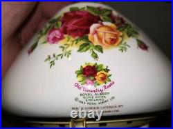 Vintage Royal Albert Old Country Roses Porcelain Brass Rotary Dial Phone