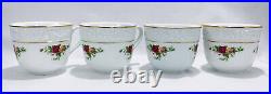 Vintage Royal Albert Old Country Roses Punch Bowl Set 4 Cups Ladle Bone China