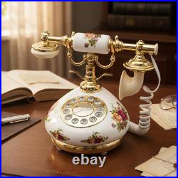 Vintage Royal Albert Old Country Roses U. S. Plug Telephone Push Button Phone