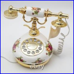 Vintage Royal Albert Old Country Roses U. S. Plug Telephone Push Button Phone