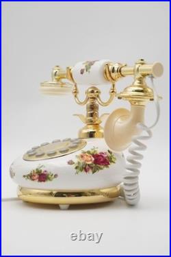 Vintage Royal Albert Old Country Roses U. S. Plug Telephone Push Button Phone