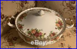 Vintage Royal Albert Old English Roses Tureen With Lid