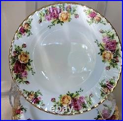 Vintage Royal Albert Set Of 11 Old Country Roses Bone China 8 Salad Plates Mint