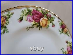 Vintage Royal Albert Set Of 11 Old Country Roses Bone China 8 Salad Plates Mint