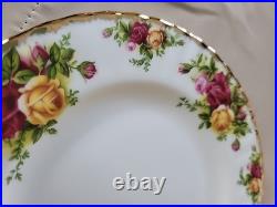 Vintage Royal Albert Set Of 11 Old Country Roses Bone China 8 Salad Plates Mint