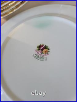 Vintage Royal Albert Set Of 11 Old Country Roses Bone China 8 Salad Plates Mint