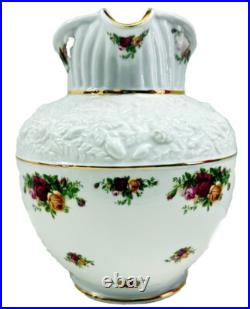 Vintage Vase Royal Albert Old Country Roses Large Sculpted Pitcher Holds 5 Qrts Vintage Vase Royal Albert Old Country Roses Large Sculpted Pitcher Holds 5 Qrts