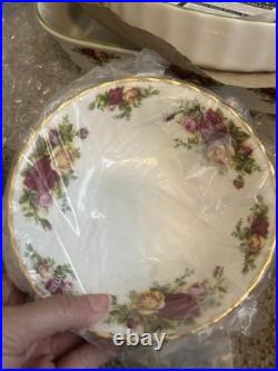 Vtg 1962 Royal Albert Old Country Rose Set Of 4 Made In Indonesia Bone China OBO