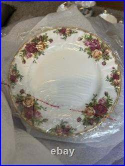 Vtg 1962 Royal Albert Old Country Rose Set Of 4 Made In Indonesia Bone China OBO