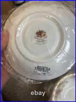 Vtg 1962 Royal Albert Old Country Rose Set Of 4 Made In Indonesia Bone China OBO