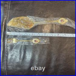 Vtg New Royal Albert Old Country Roses 6 Gold Plated forks 1 cake server Set